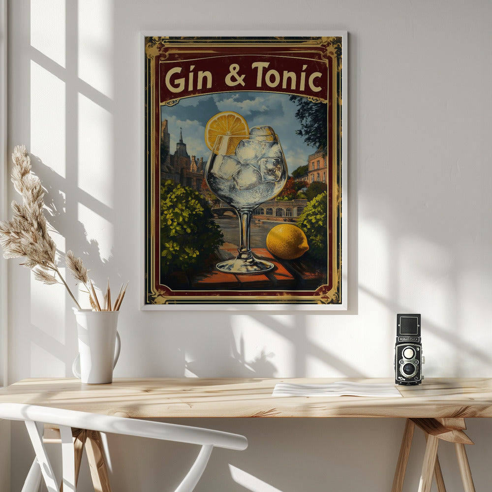 Gin & Tonic Vintage - Poster / Art Print - interiör