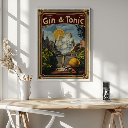 Gin & Tonic Vintage - Poster / Art Print - interiör