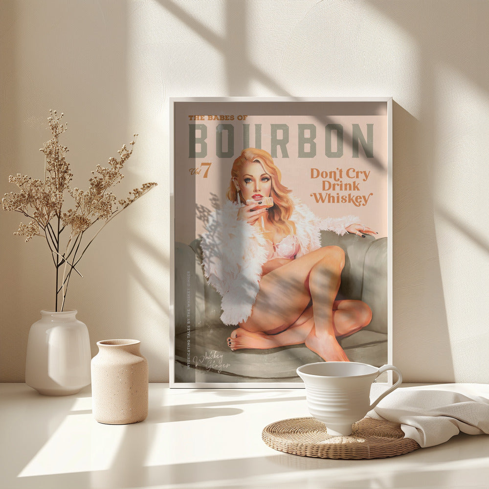 Babes of Bourbon Vol 7 Sexy Vintage Whiskey Pinup Girl - Poster / Art Print - interiör