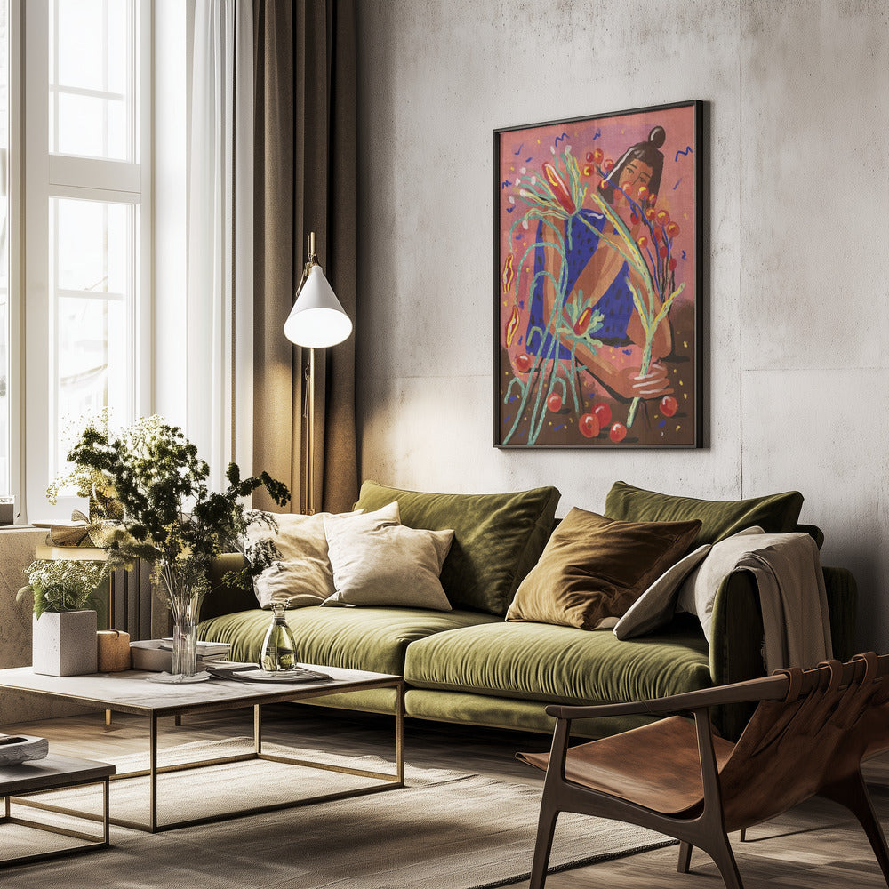 Pick a flower - Poster / Art Print - interiör