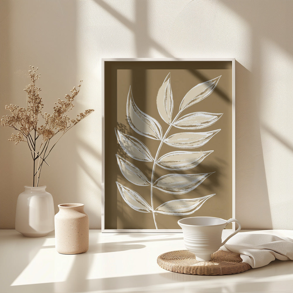 Brown Leaves - Poster / Art Print - interiör