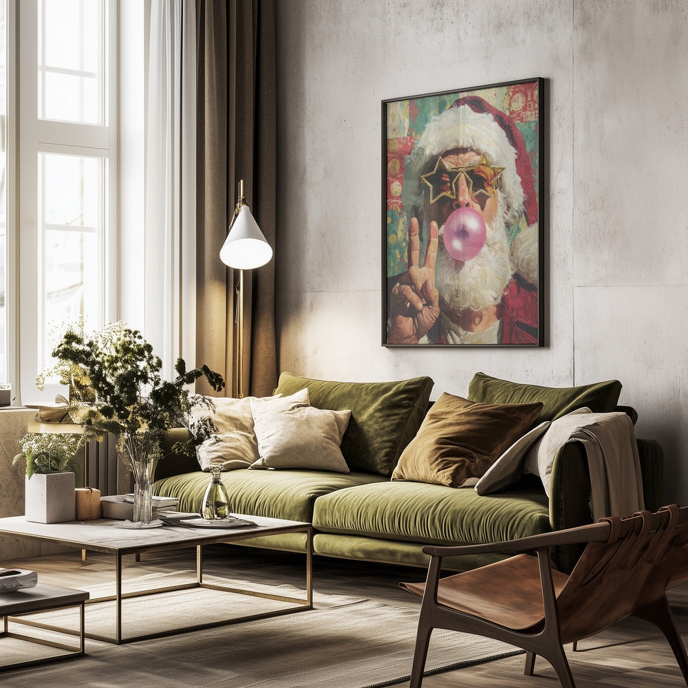 The Cheerful Santa Claus - Poster / Art Print - interiör