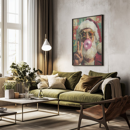 The Cheerful Santa Claus - Poster / Art Print - interiör