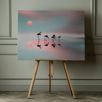 Family flamingos. - Poster / Art Print - interiör