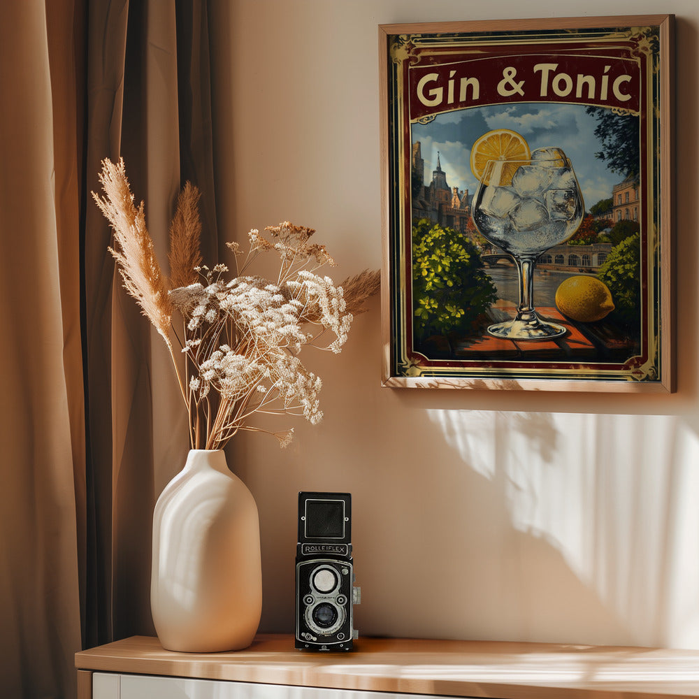 Gin & Tonic Vintage - Poster / Art Print - interiör