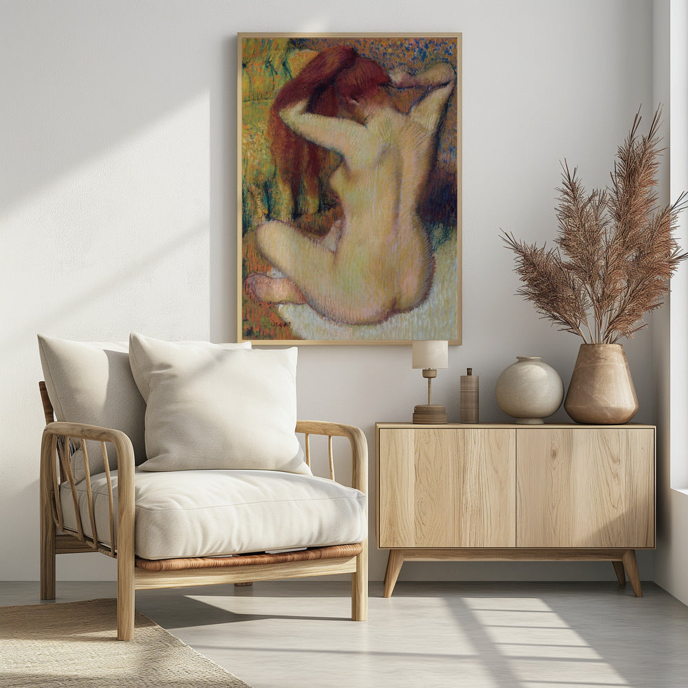Woman Combing Her Hair - Poster / Art Print - interiör
