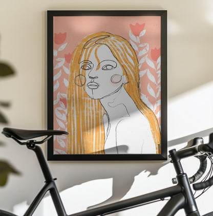 The Tulip Girl (Peach) - Poster / Art Print - interiör