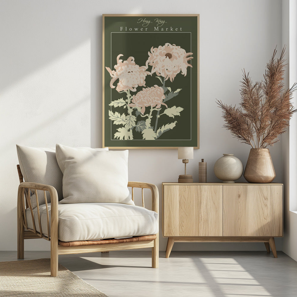 Flower Market Hong Kong Chrysanthemum - Poster / Art Print - interiör