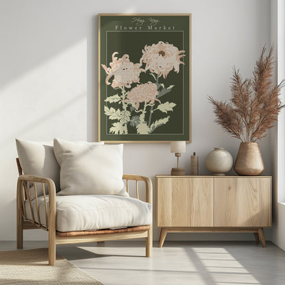Flower Market Hong Kong Chrysanthemum - Poster / Art Print - interiör