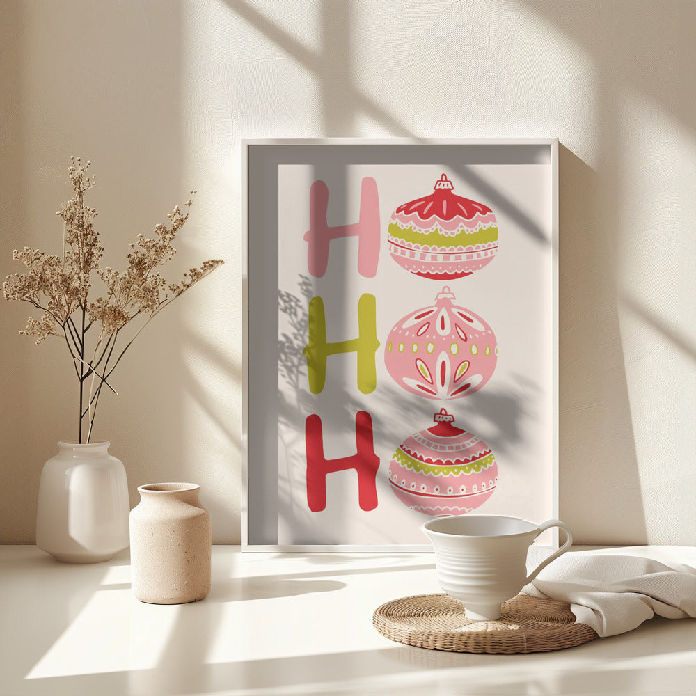 HoHoHo Cheerful little Christmas Illustration - Poster / Art Print - interiör