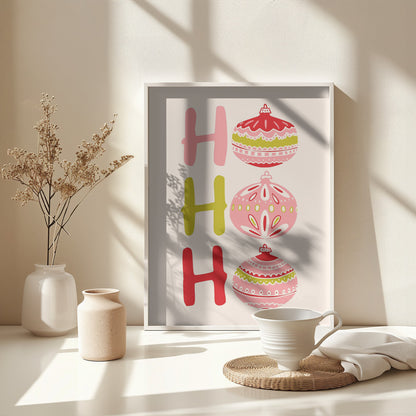 HoHoHo Cheerful little Christmas Illustration - Poster / Art Print - interiör
