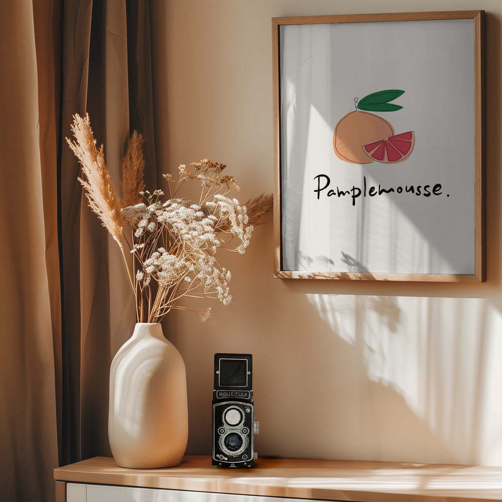 Modern French Fruits Collection "Grapefruit / Pamplemousse" - Poster / Art Print - interiör