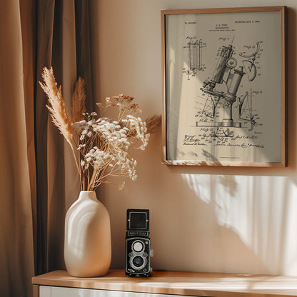 Microscope Patent 1908 - Poster / Art Print - interiör