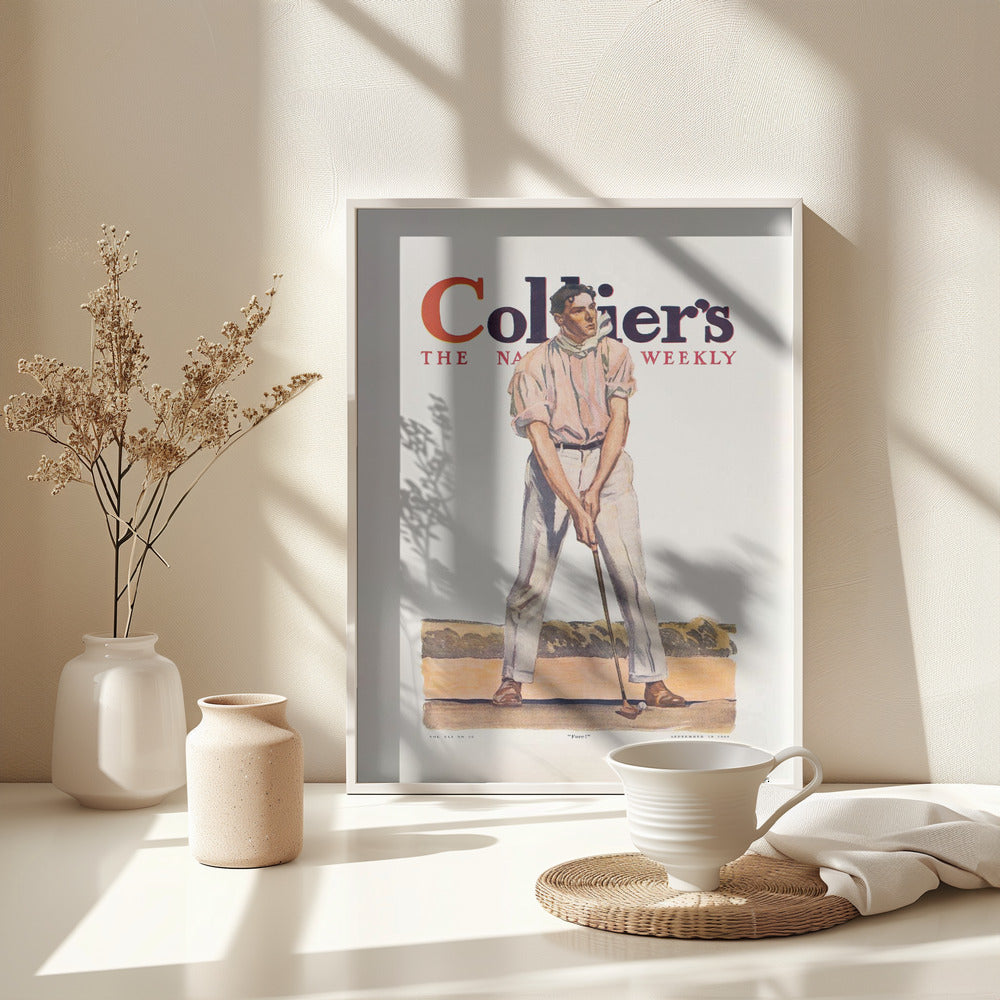 Collier's Golf (1908), Vintage Man - Poster / Art Print - interiör
