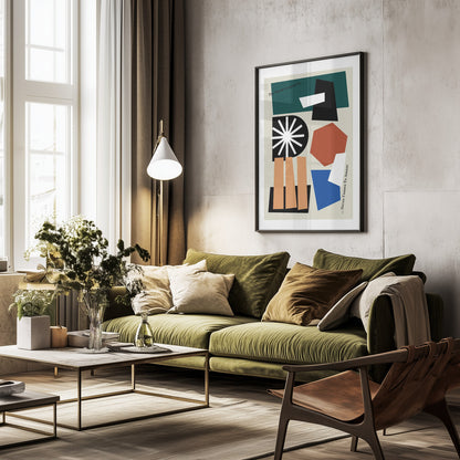 The World Around Us Greige - Poster / Art Print - interiör