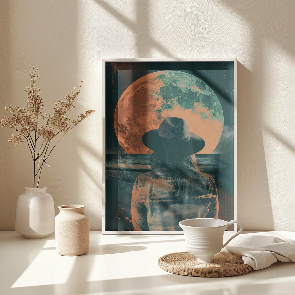 Watching the Moon - Poster / Art Print - interiör