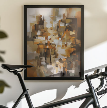 Abstract Patchwork In Earth Tones - Poster / Art Print - interiör