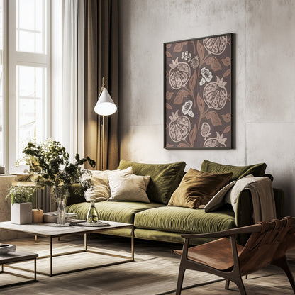 Pomegranates Pattern - Poster / Art Print - interiör