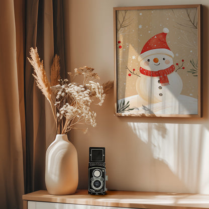 Christmas Snowman - Poster / Art Print - interiör