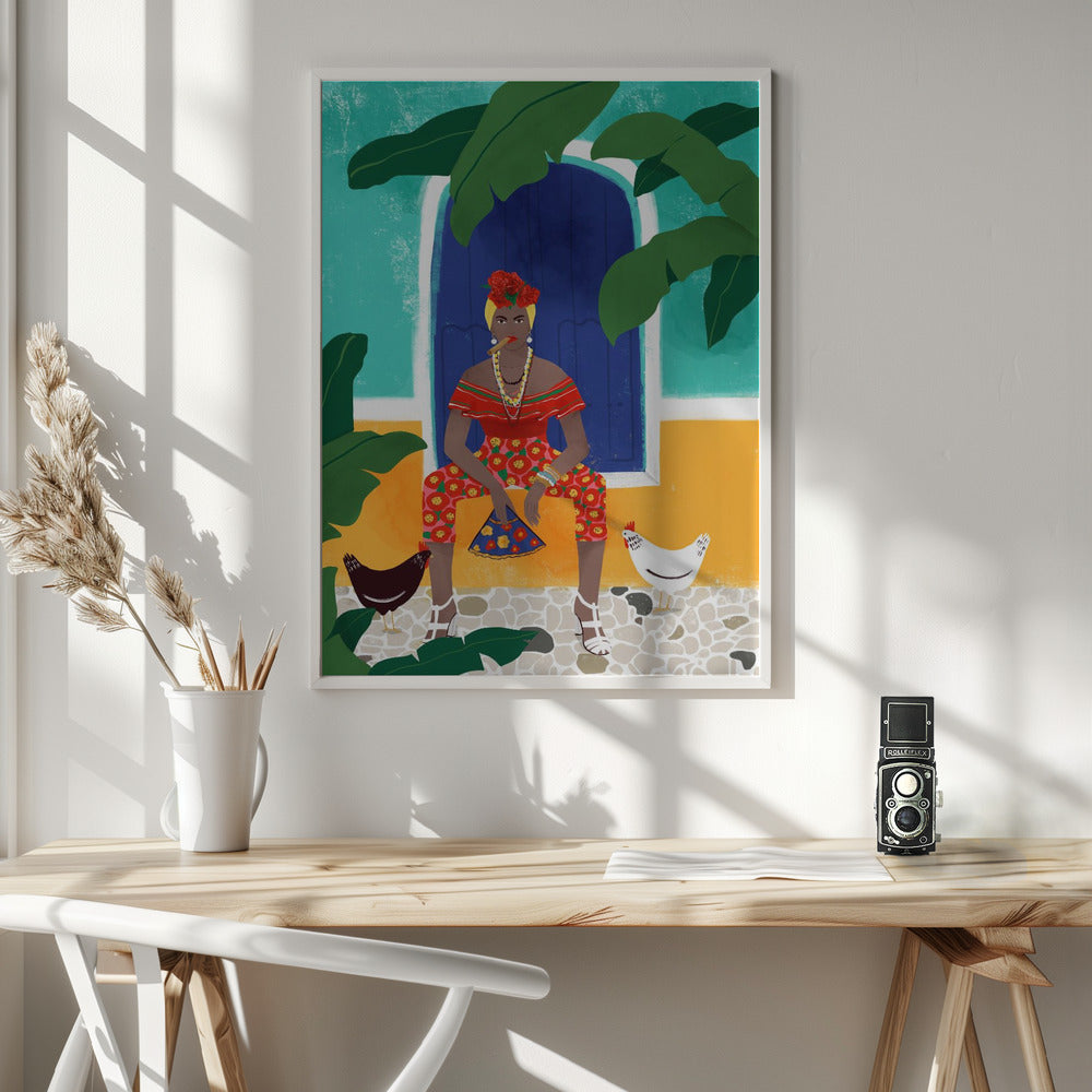 Femm au cigare - Poster / Art Print - interiör