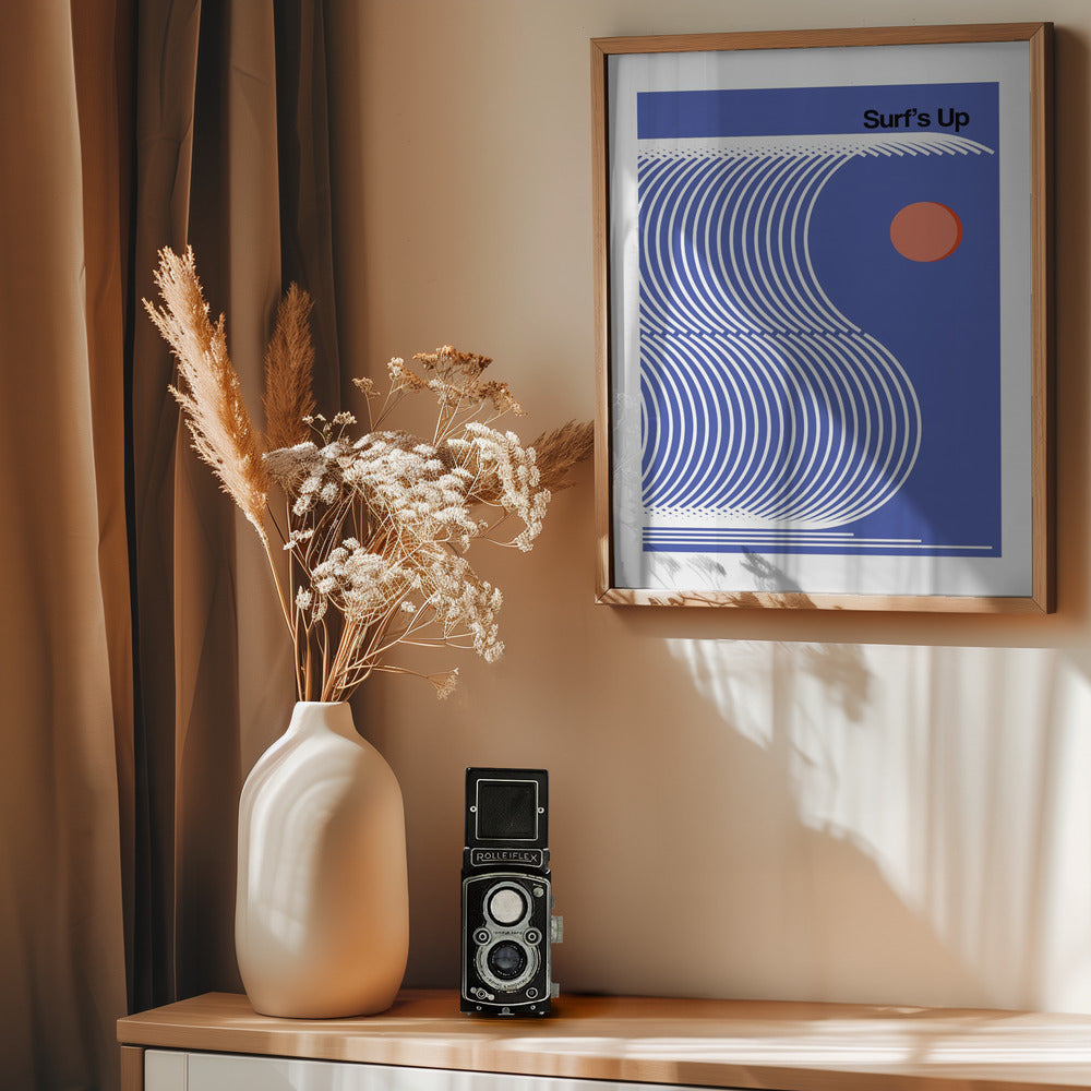 Surf's Up Blue - Poster / Art Print - interiör