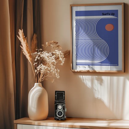Surf's Up Blue - Poster / Art Print - interiör