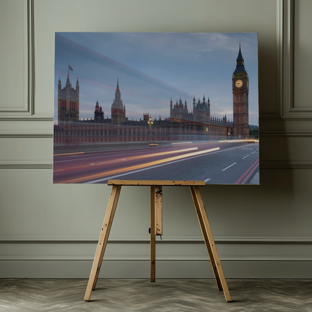 Big Ben with bright trails - Poster / Art Print - interiör