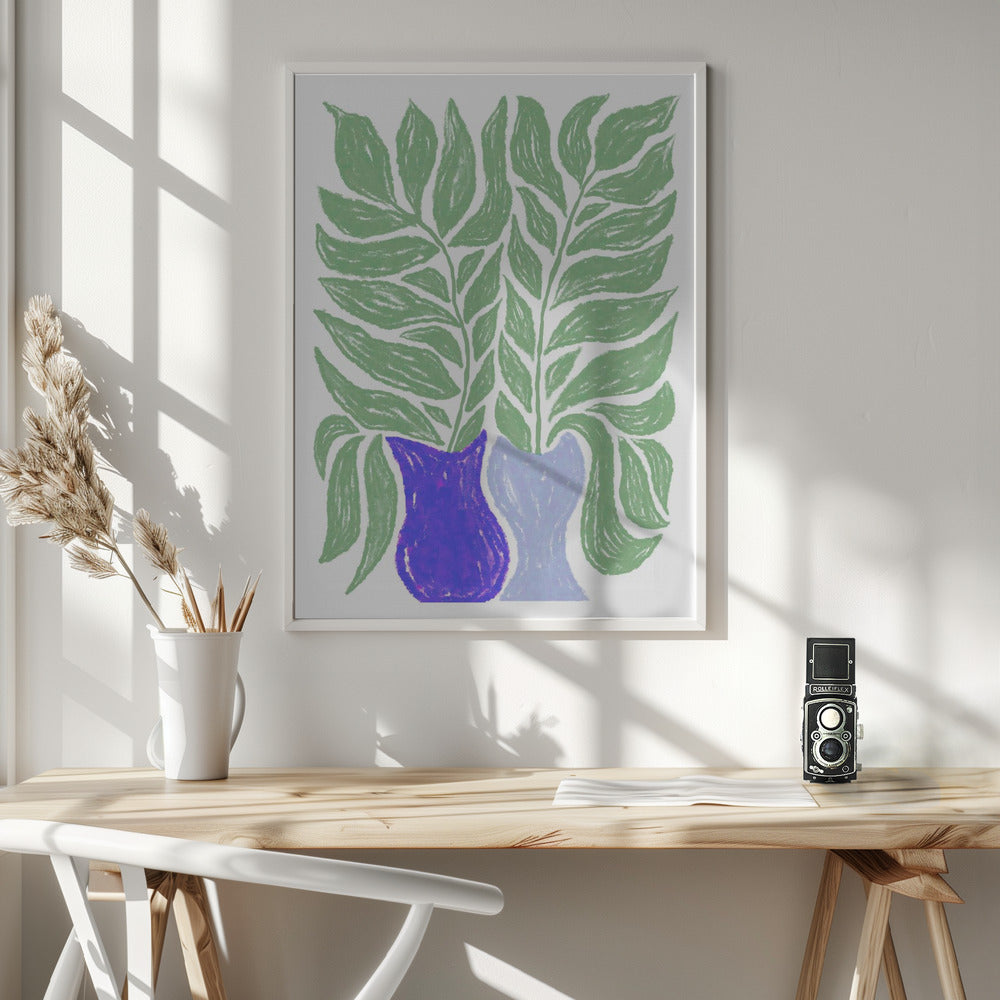 Big Green Twigs - Poster / Art Print - interiör