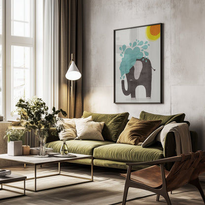 Funny elephant - Poster / Art Print - interiör