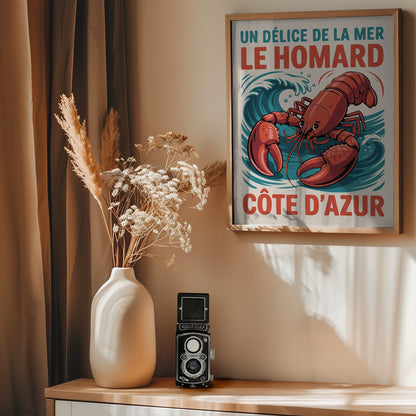 Azure Lobster Delight - Poster / Art Print - interiör