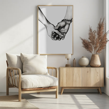 Holding Hands - Poster / Art Print - interiör