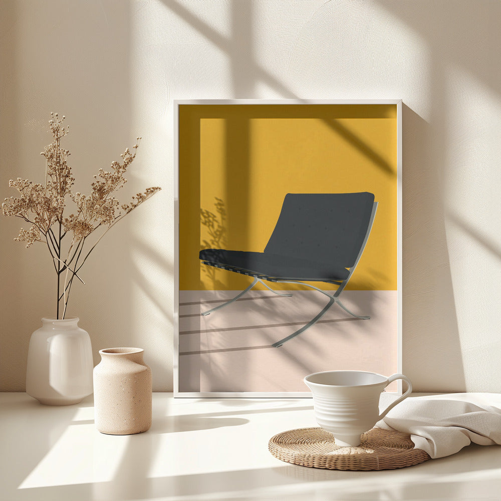 Barcelona Chair By Mies Van Der Rohe - Poster / Art Print - interiör