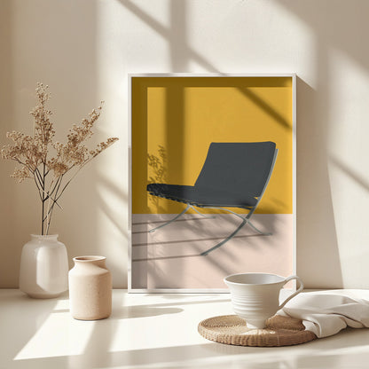 Barcelona Chair By Mies Van Der Rohe - Poster / Art Print - interiör