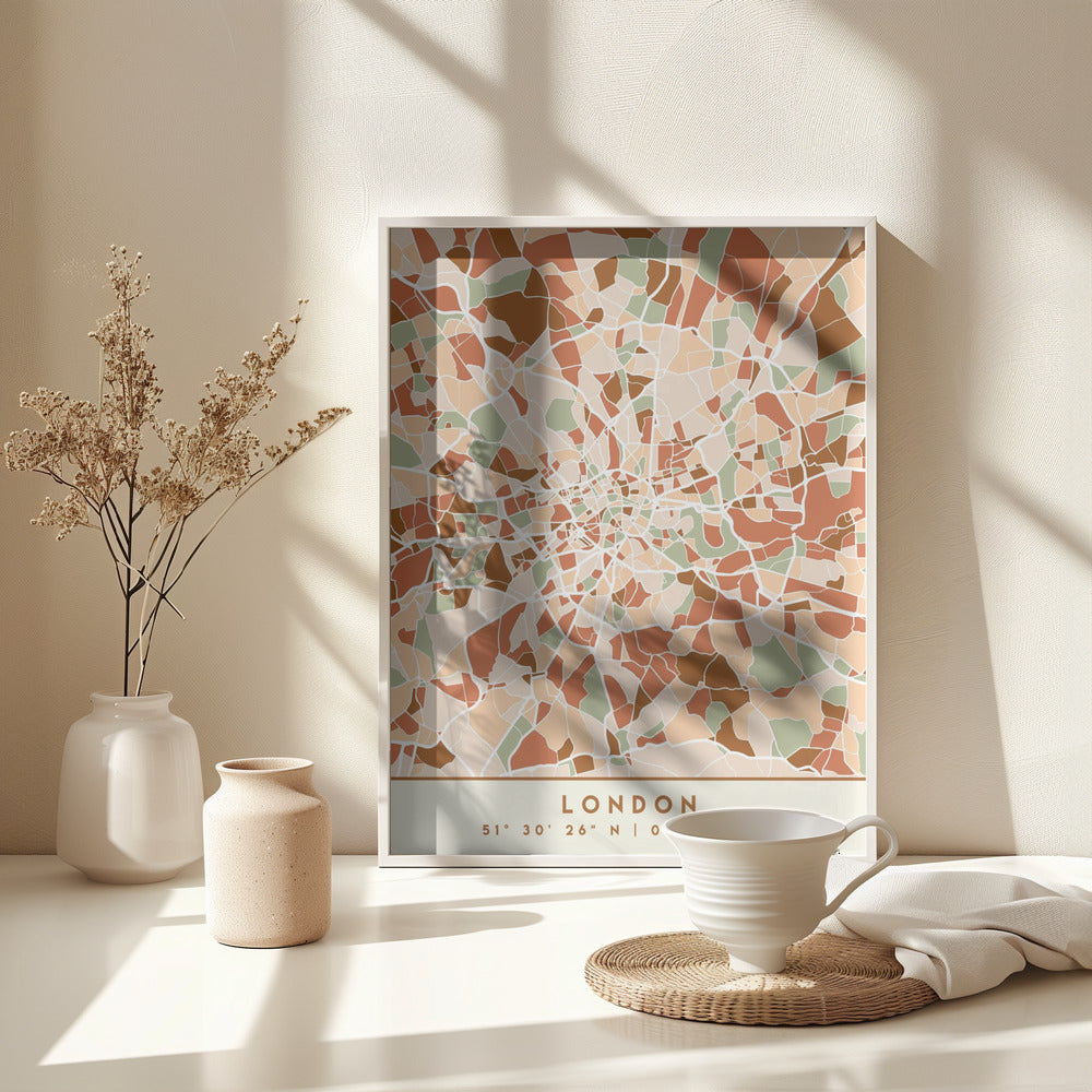 Black Maps Earth Tones 41 - Poster / Art Print - interiör