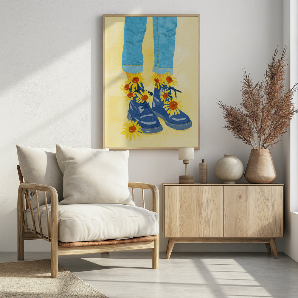 Sunflower Walk - Poster / Art Print - interiör
