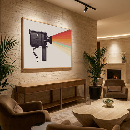 Movie Camera Rainbow - Poster / Art Print - interiör