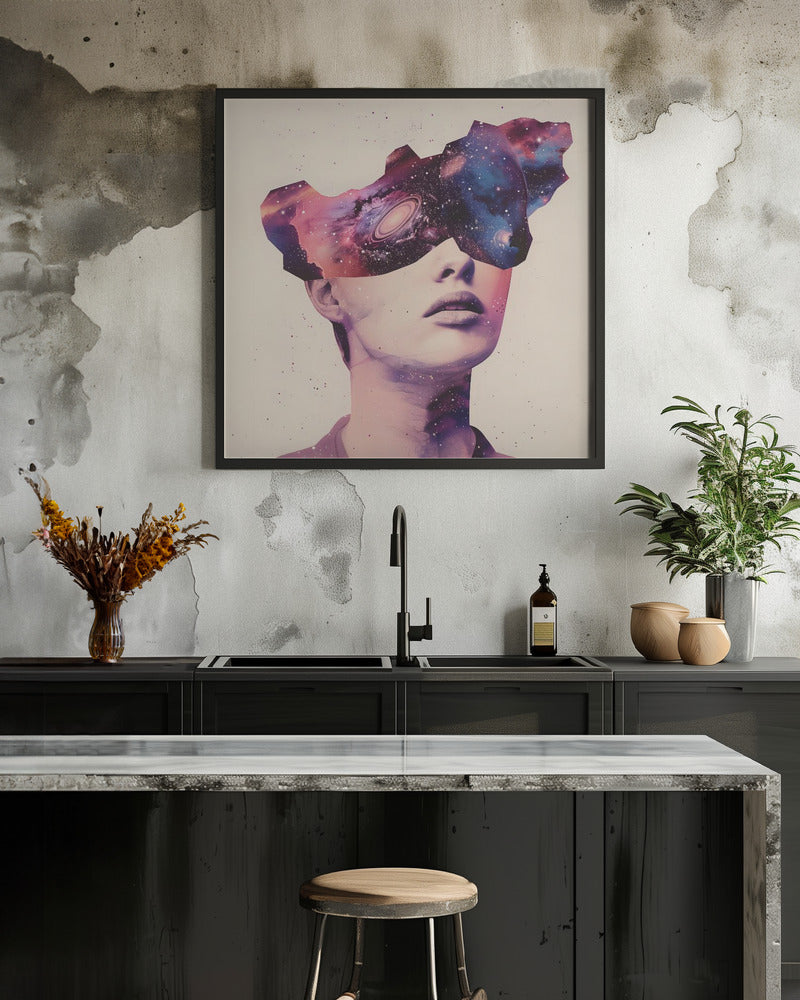 Galaxy Head - Poster / Art Print - interiör
