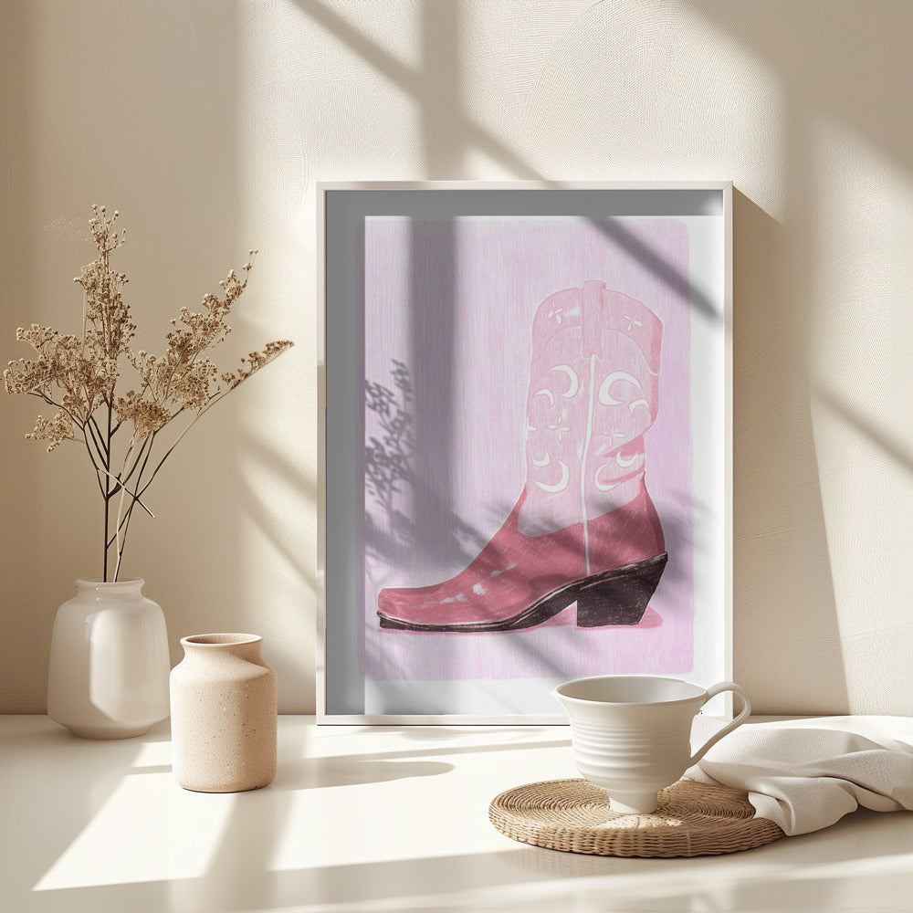 P&amp;c Cowgirlboot - Poster / Art Print - interiör