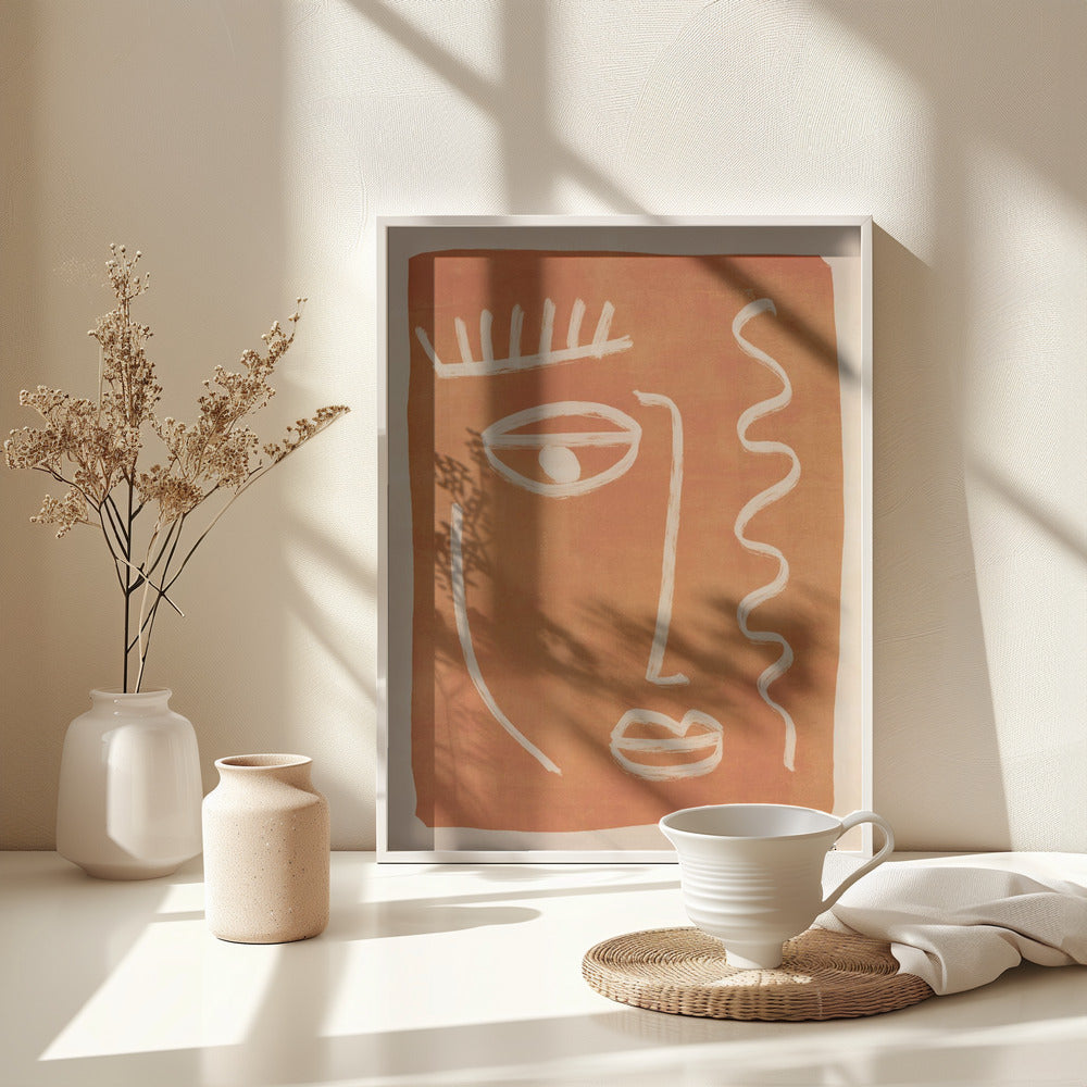 Abstract Face Portrait - Poster / Art Print - interiör