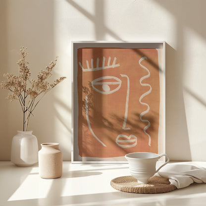 Abstract Face Portrait - Poster / Art Print - interiör