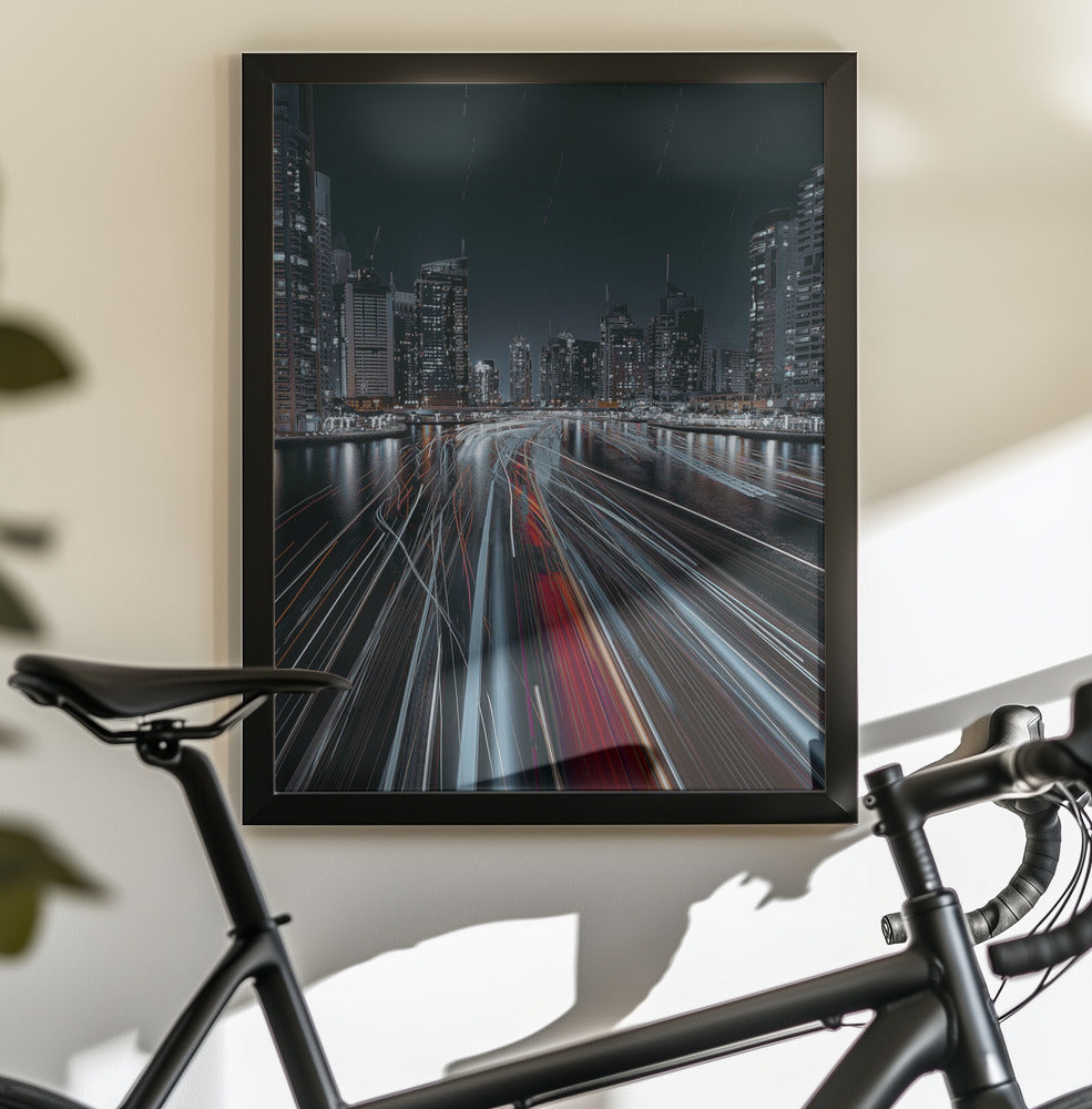 Traffic jam in the Dubai canal - Poster / Art Print - interiör