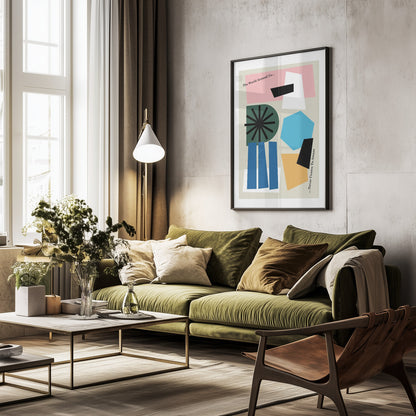 The World Around Us Grey - Poster / Art Print - interiör