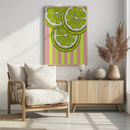 Lime On Pink - Poster / Art Print - interiör