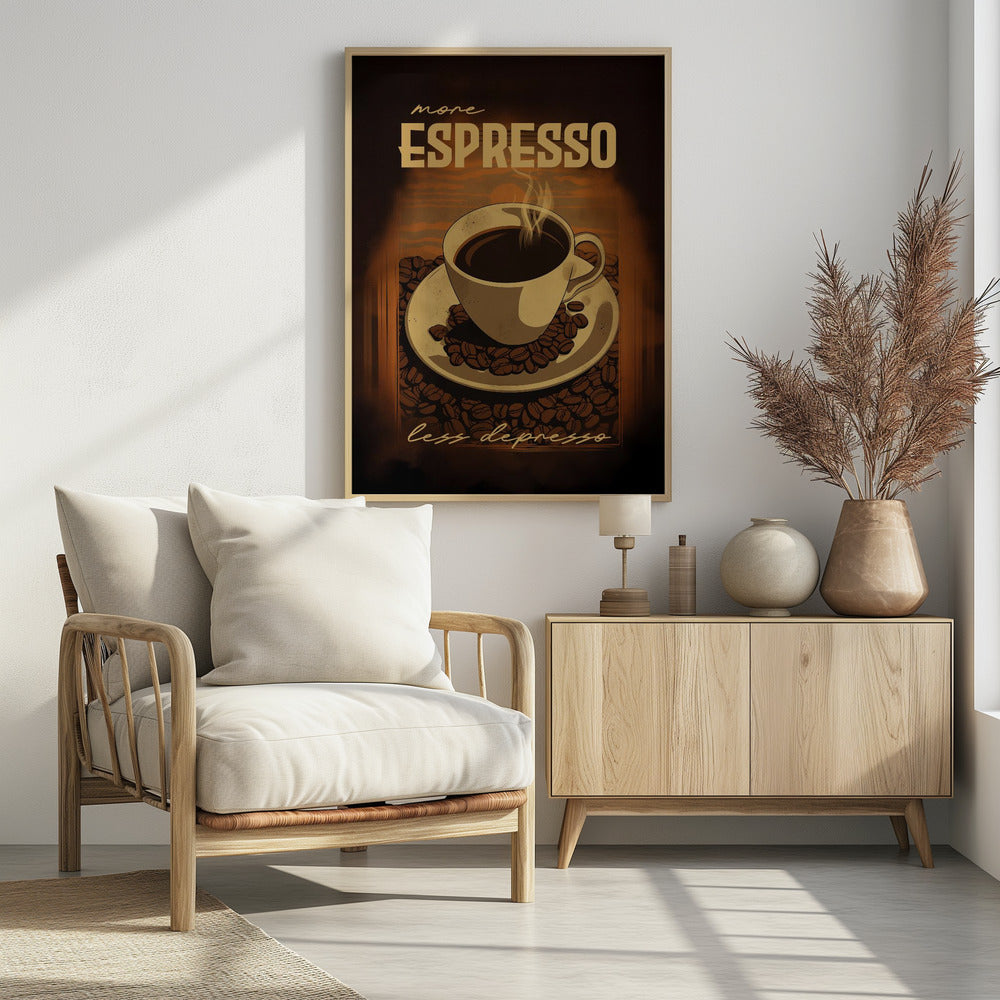 More Espresso   Less Depresso - Poster / Art Print - interiör