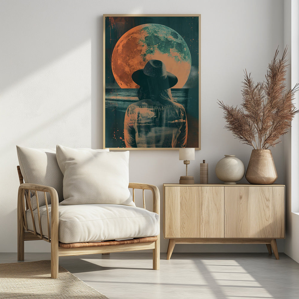 Watching the Moon - Poster / Art Print - interiör