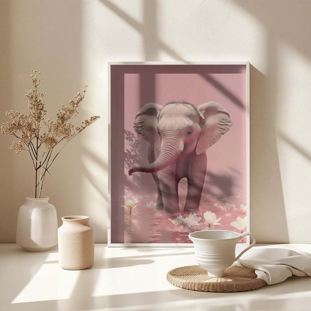 Young Elephant - Poster / Art Print - interiör