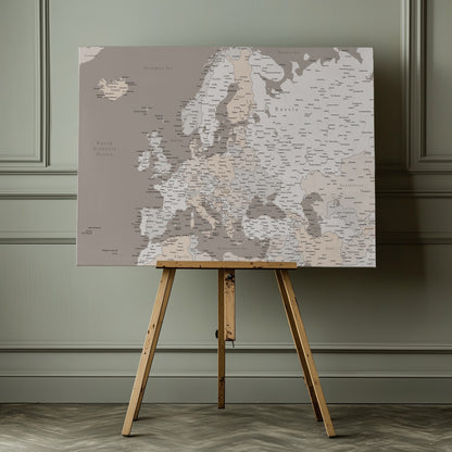 Detaljerad Europakarta - Poster / Art Print - interiör