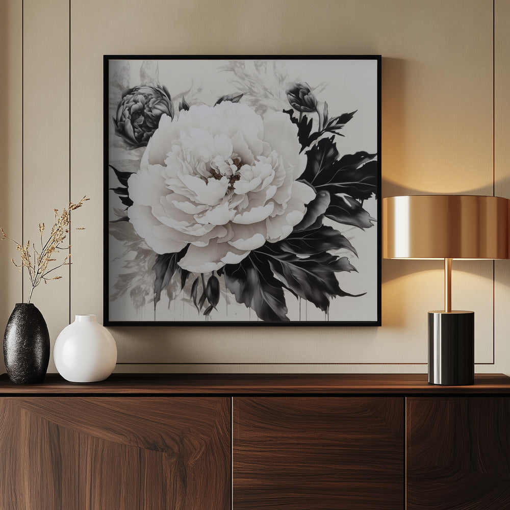 Peonies Sketch - Poster / Art Print - interiör