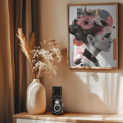 The Collage Girl No 2 - Poster / Art Print - interiör