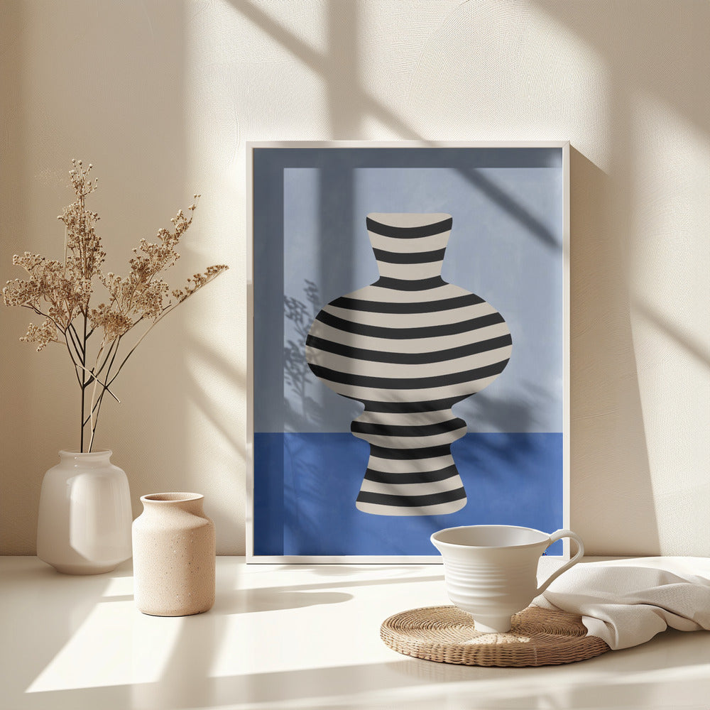 Striped Vase Illusion - Poster / Art Print - interiör